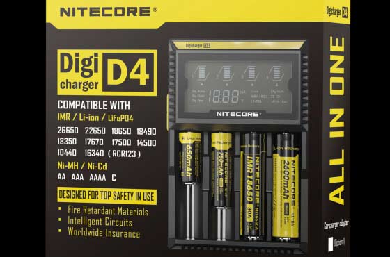 Cargador Nitecore DigiCharger D4, un excelente cargador para pilas de MODs